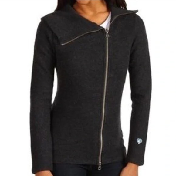 Kuhl Sweaters - Kuhl Asymmetric Zip-Up Sweater Alpine Gray Merino Wool Medium EUC